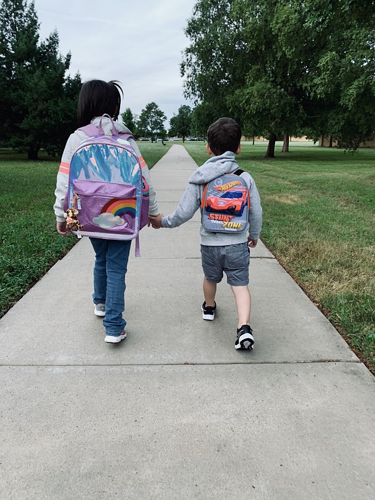 Children holding hands